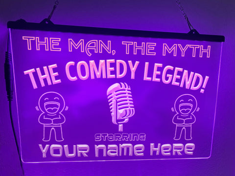 Image of The Comedy Legend Personalized Illuminated Sign