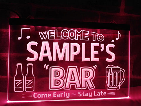 Image of Personalized Neon Bar Sign Pink