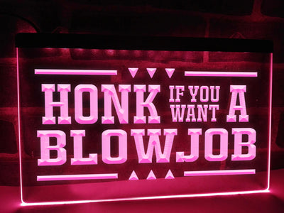 Honk For BJ Funny Illuminated Sign