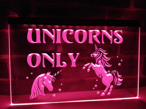 Image of Unicorns Only Illuminated Sign