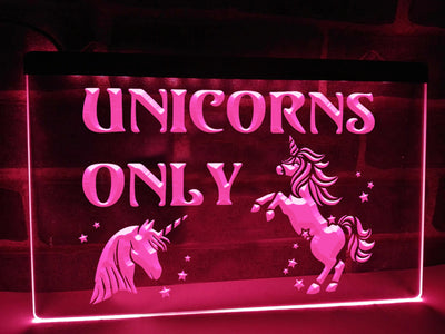 Unicorns Only Illuminated Sign