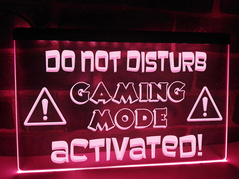 Image of Do Not Disturb Gaming Mode Activated Illuminated Sign