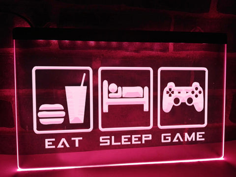 Image of Eat Sleep Game Illuminated Sign