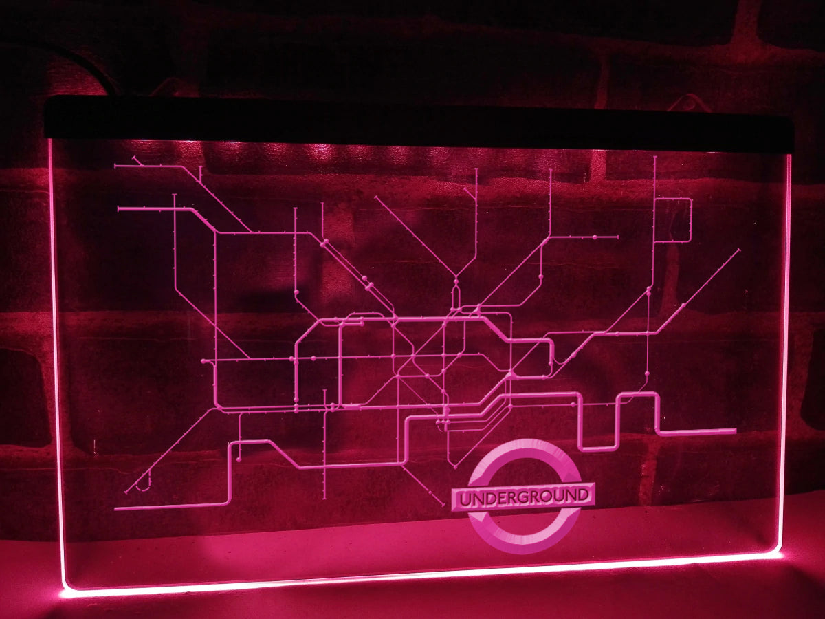 London Underground Map Illuminated Sign