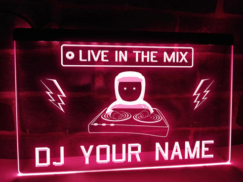 Image of DJ Live in the Mix Personalized Illuminated Sign