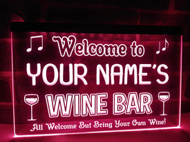 Welcome to My Wine Bar Personalized Illuminated Sign