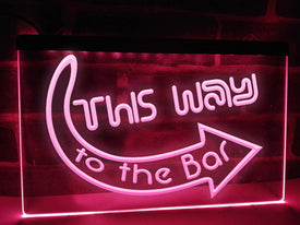 This Way to the Bar Illuminated Sign