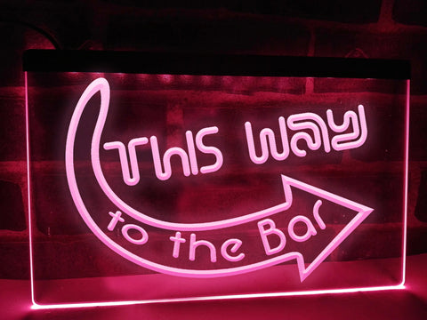Image of This Way to the Bar Illuminated Sign