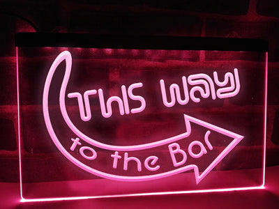 This Way to the Bar Illuminated Sign