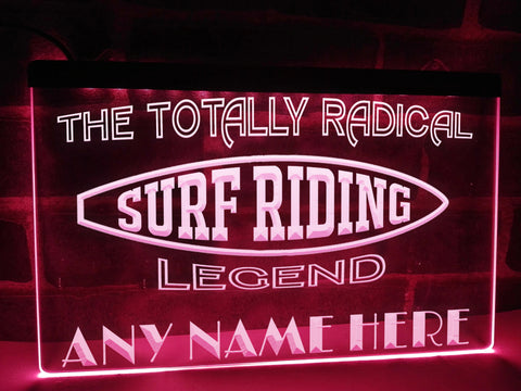 Image of Surf Riding Legend Personalized Illuminated Sign