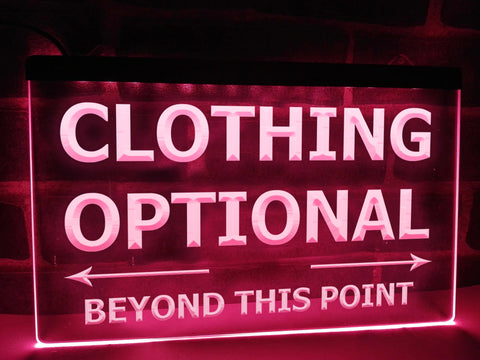 Clothing Optional Illuminated Sign