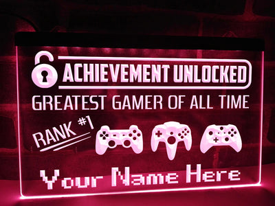 Greatest Gamer Personalized Illuminated Sign