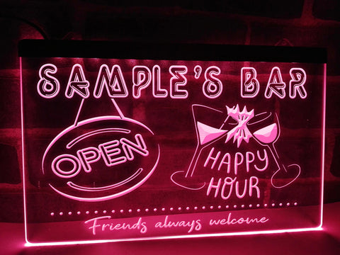 Image of Happy hour neon bar sign