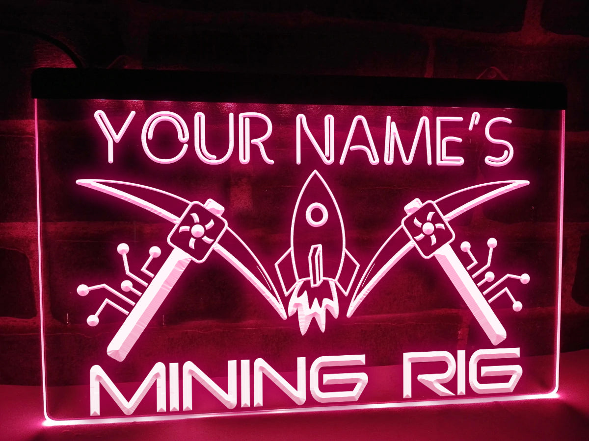 Crypto Mining Rig Personalized Illuminated Sign