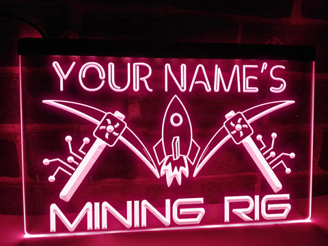 Image of Crypto Mining Rig Personalized Illuminated Sign