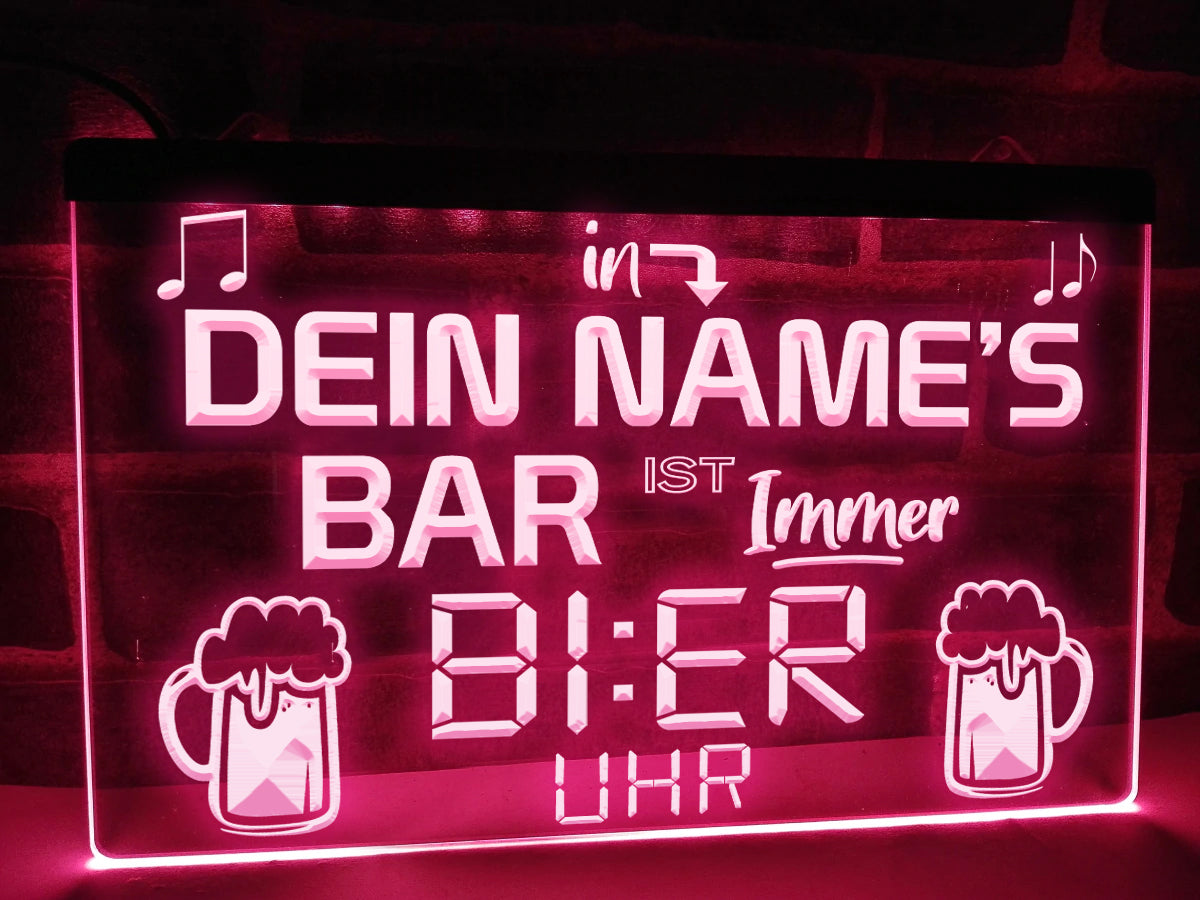 Es ist immer Bier Uhr Leuchtreklame