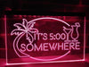 It's 5 somewhere neon bar sign pink