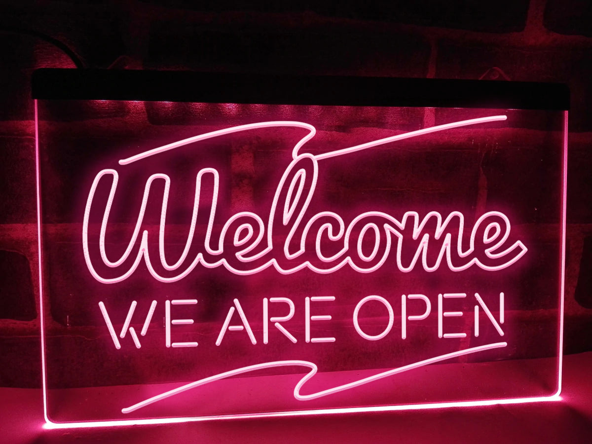 Welcome We Are Open Illuminated Sign