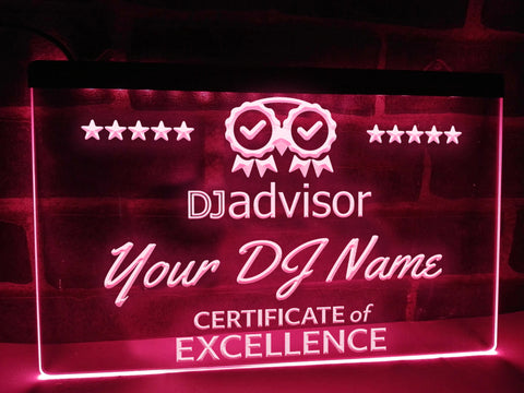 Image of DJ Advisor Personalized Illuminated Sign