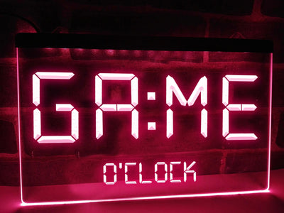 Game O'clock Illuminated Sign