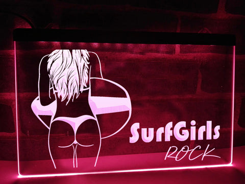 Surf Girls Rock Illuminated Sign