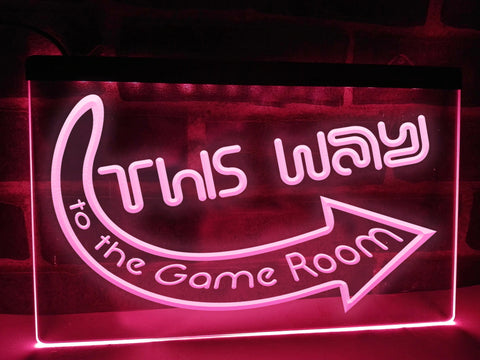 Image of This Way to the Game Room Illuminated Sign