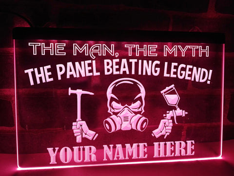 Panel Beating Legend Personalized Illuminated Sign