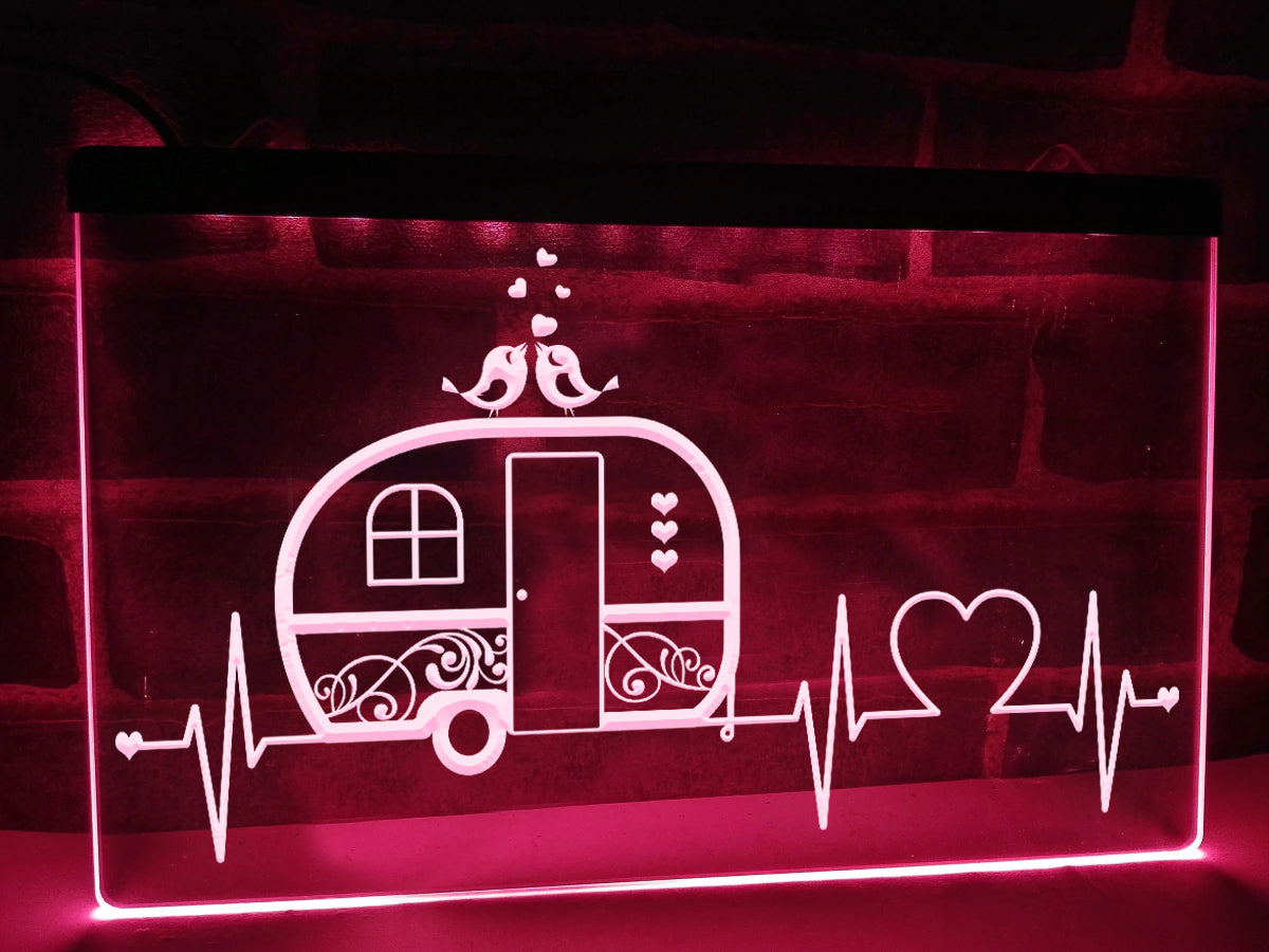 Campers Heartbeat Illuminated Sign