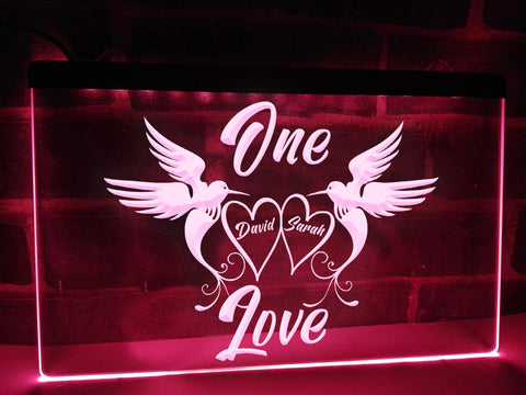 Image of One Love Personalized Illuminated Sign