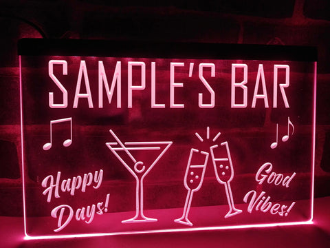 Image of Happy Days Bar Personalized Illuminated Sign