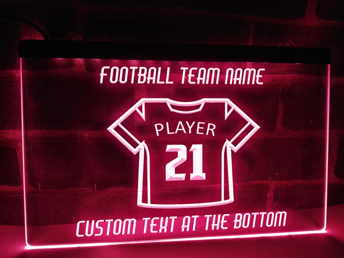 American Football Player Award Personalized Illuminated Sign