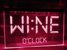 Wine O'clock LED neon sign in pink