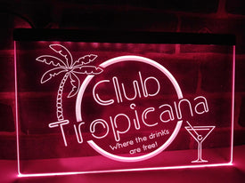 Club Tropicana LED neon sign in pink