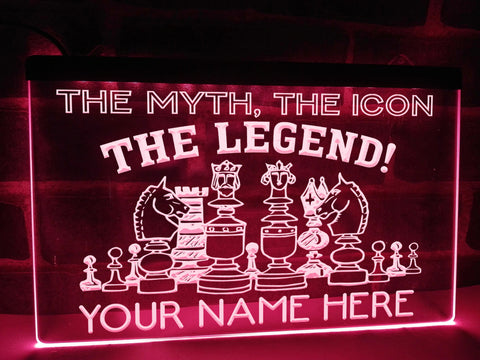 Image of The Chess Legend Personalized Illuminated Sign