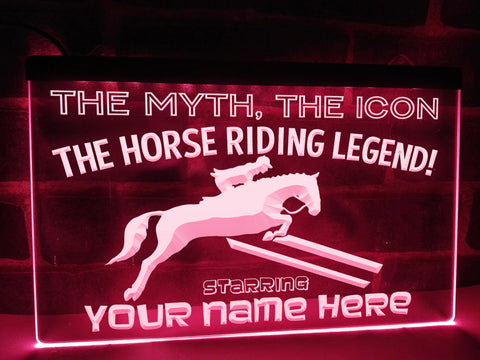 Image of Horse Riding Legend Personalized Illuminated Sign