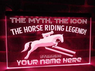 Horse Riding Legend Personalized Illuminated Sign