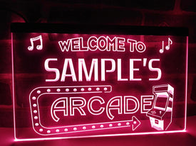 Personalized arcade LED neon sign in pink