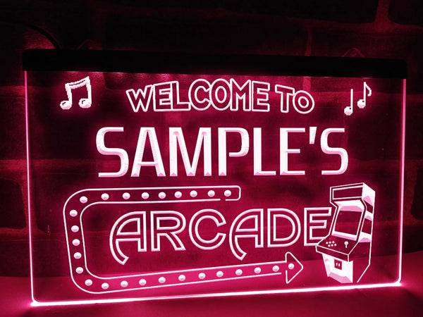Arcade Welcome Text Welcome To My Arcade Personalized Illuminated Sign – Dope Neons
