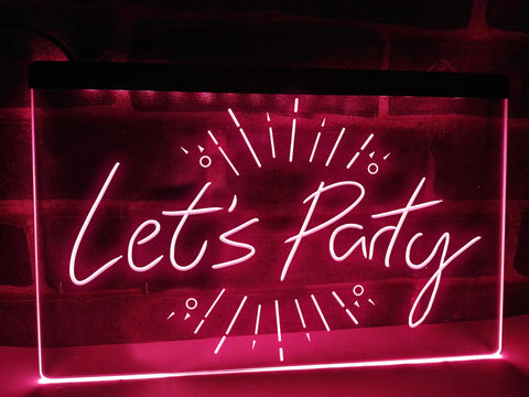 Image of Let's Party Illuminated LED Neon Sign