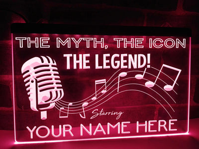 Singer Legend Personalized Illuminated Sign