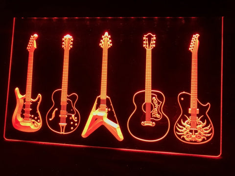 Image of Guitar Line Up Illuminated Sign