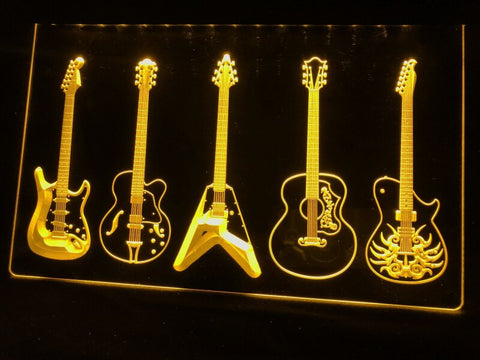 Image of Guitar Line Up Illuminated Sign