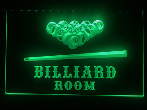 Image of billiard pool room neon sign green