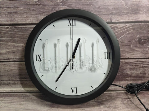 Image of Guitar Line Up Bluetooth Controlled Wall Clock