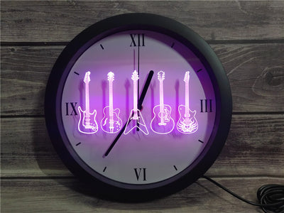 Guitar Line Up Bluetooth Controlled Wall Clock