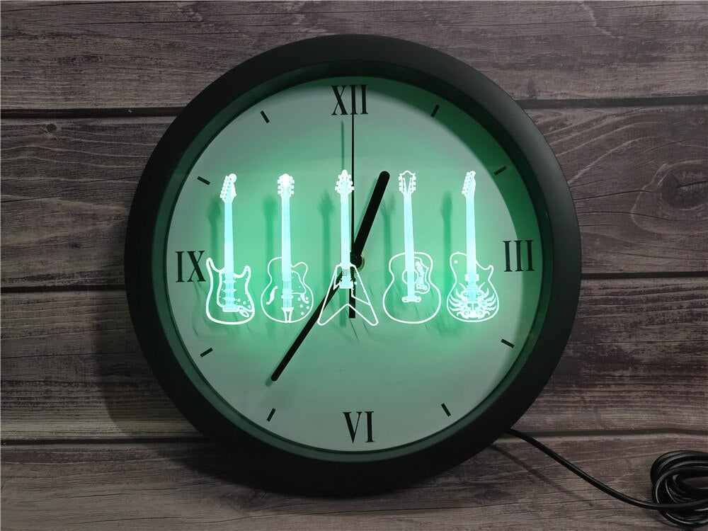Guitar Line Up Bluetooth Controlled Wall Clock