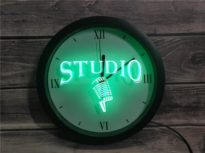 Studio Microphone Bluetooth Controlled Wall Clock