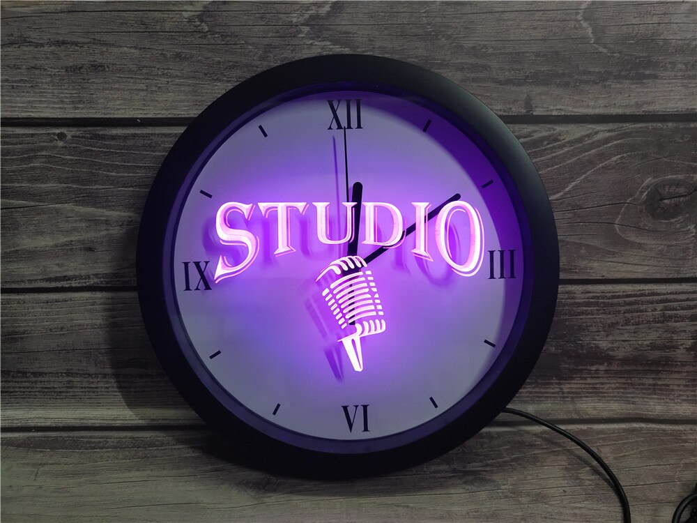 Studio Microphone Bluetooth Controlled Wall Clock