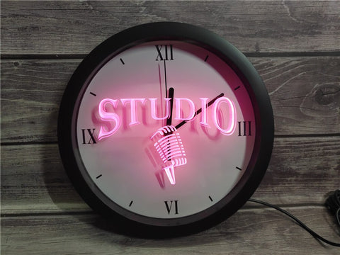 Image of Studio Microphone Bluetooth Controlled Wall Clock