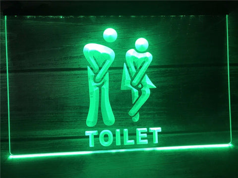 Image of Funny Toilet Entrance Illuminated Sign
